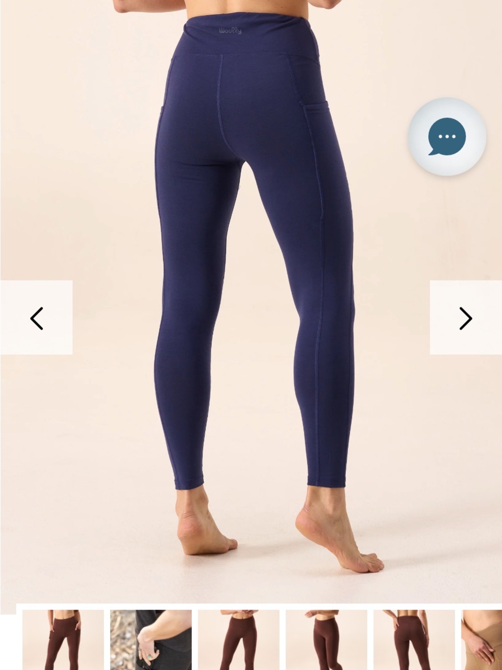 Woolly’s High-Waist Blue Merino Wool Leggings with Side Pockets size S - Picture 9 of 15